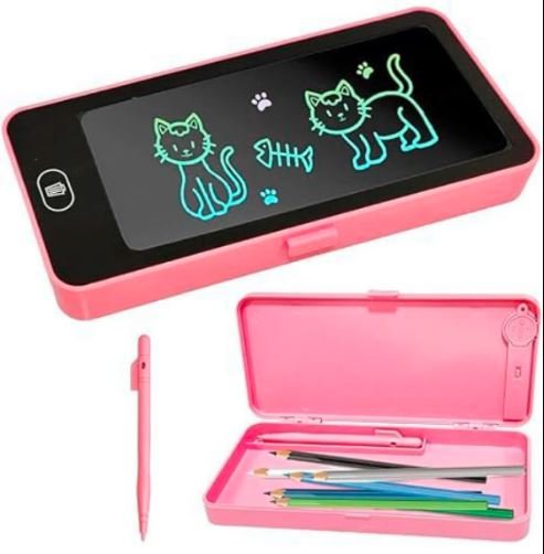 Kids Digital Writing Tablet Pencil Case, E-Note Pad, LCD Writing Board Pencil Box For Kids, Educational Toys For Kids